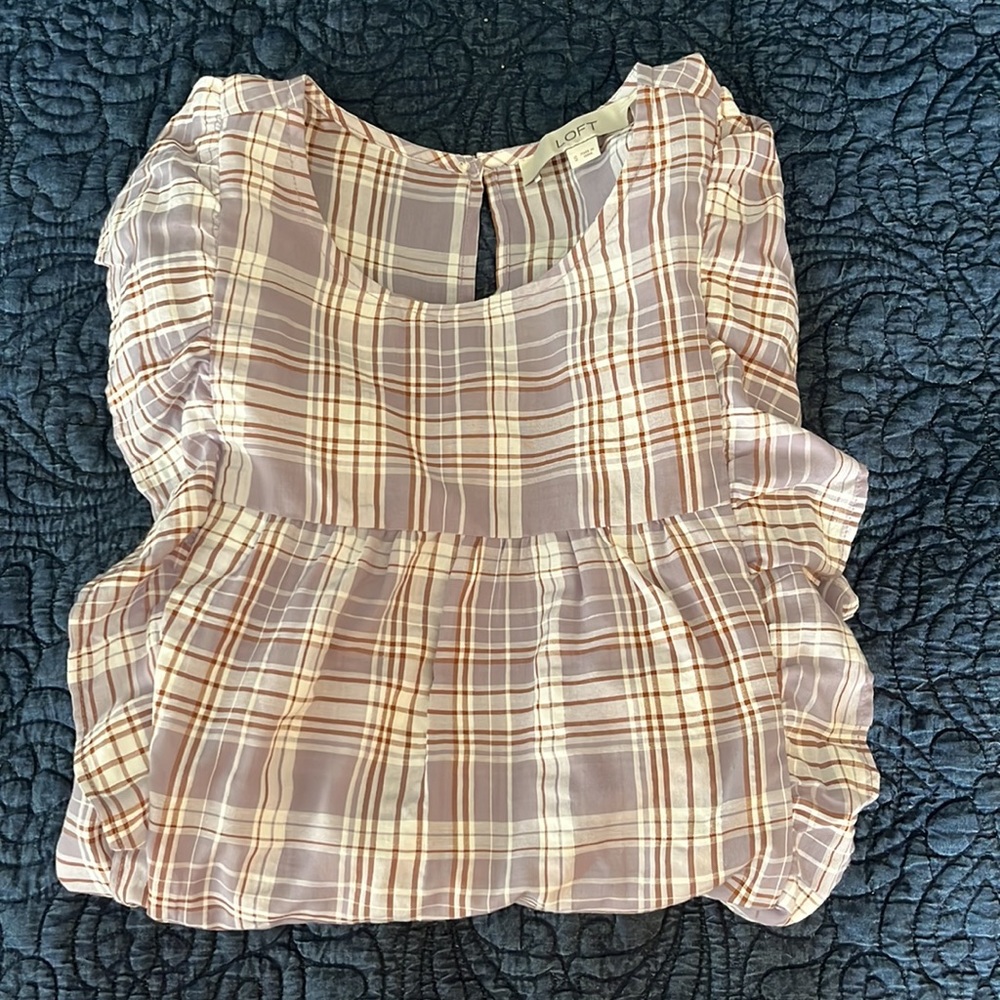Loft Ruffled Peasant Top - Picture 4 of 6